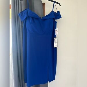 Macy’s Elegant Blue Off-Shoulder Dress